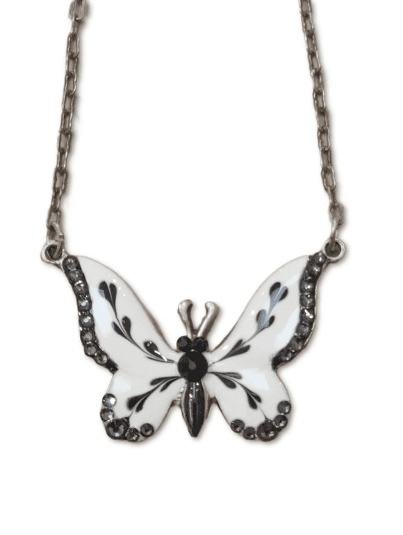 Black and White Butterfly Necklace