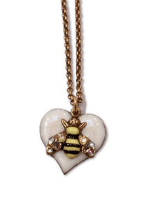 Bee on Heart Necklace