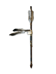 Beaded Traveler Arrow with Feathers